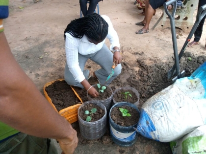 Training of Staff and Farmers on Container Gardening on 28/ 08/2023