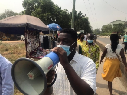 Sensitisation and Evacuation of hawkers on the streets and pavements within  Amasaman