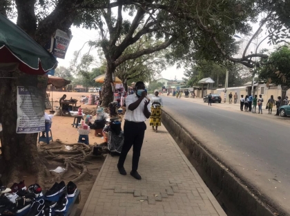 Sensitisation and Evacuation of hawkers on the streets and pavements within  Amasaman