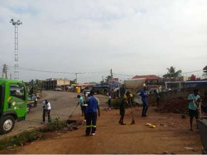 Clearing of refuse at illegal dumping sites, Fumigation & Sweeping @Oduman, Nsakina, Manhean 