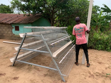 Distribution of battery cages to eleven women farmers on 30/03/2023