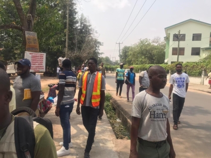 Sensitisation and Evacuation of hawkers on the streets and pavements within  Amasaman