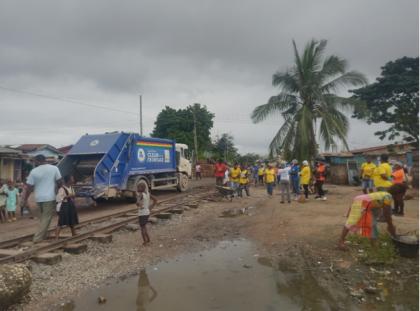Clearing of refuse at illegal dumping sites, Fumigation & Sweeping @Oduman, Nsakina, Manhean 